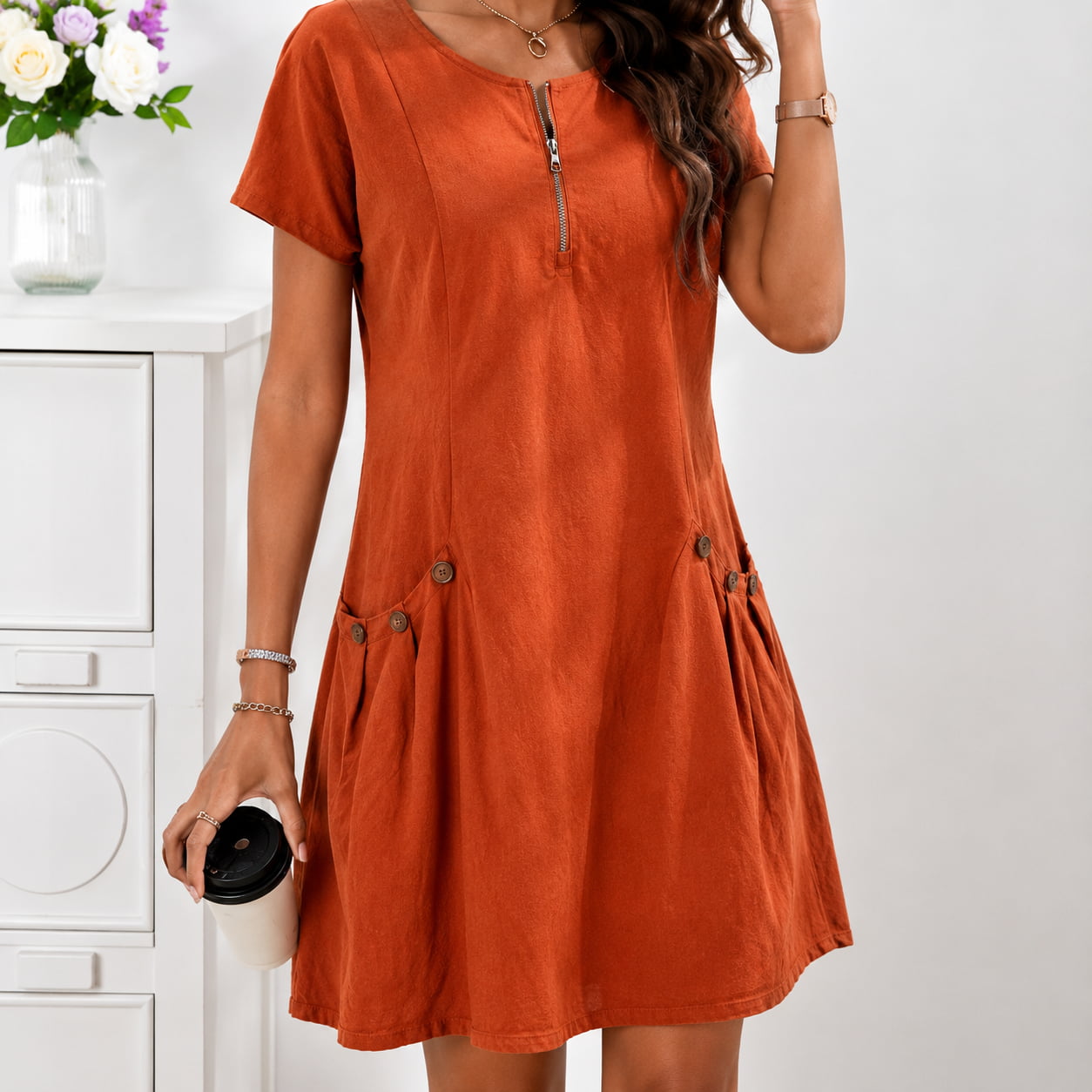 Robe Aurivoxaʳᵖ avec poches et zip